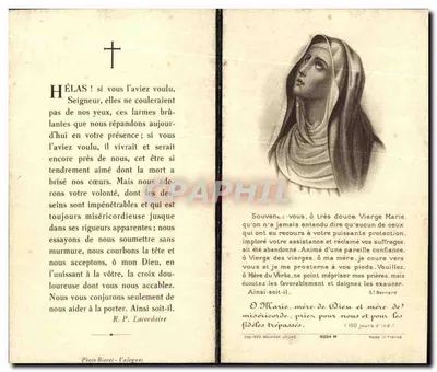 Pani Désiré Paing — urodzona Louise Le Bas — zmarła w 1938 — wydawca S. Bernard — Rewers