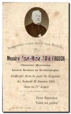 Monsieur Yves-Marie Schlebusch — Chanoine Honoraire, Ancien Recteur de St-Christophe — décédé en 1904 — éditeur LE RAYON, Lorient