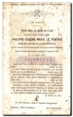 Imagem religiosa Philippe Eugene Marie Le pontois — Verso