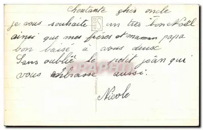 Dois crianças — em um quadro com calçados de cavalo e rosas — editor SAHO n°2374 — Verso