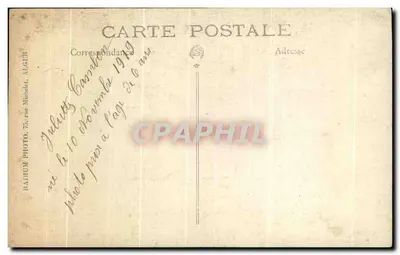 Fille souriante avec bouquet — Radium Photo, Alger — n° 55 — Verso
