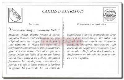 Thaon-les-Vosges - Madame Delait no seu Salão — Imprimeries Réunies de Nancy, n°40 — Verso