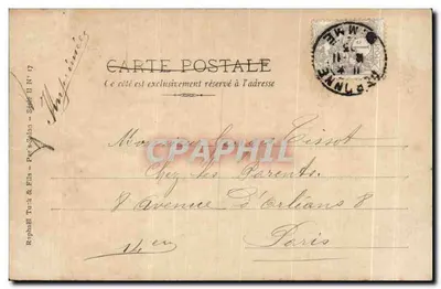 Veneza — Vista de canal com gôndola — Salão 1903, Allegré, assinada por Henri Olivier — Verso