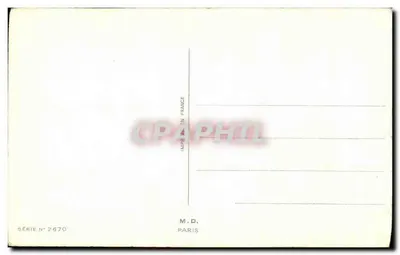 Pies oferujący bukiet róż — Szczęśliwego Dnia OJCZE — M.D. Paris, seria nr 2670 — Rewers