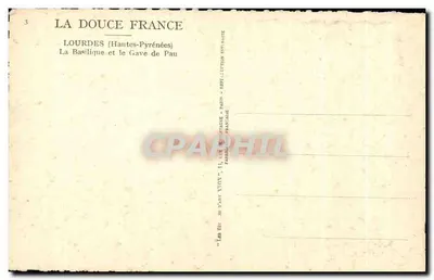 Lourdes (Hautes-Pyrénées) — A Basílica e o Gave de Pau — editor Yvdon — Verso