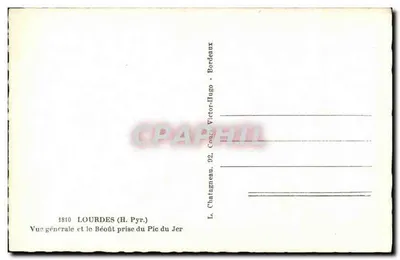 Lourdes (Wys. Pyren.) — Ogólny widok i Béouït z wierzchołka Pic du Jer — L. Chatagneau, Bordeaux — Rewers