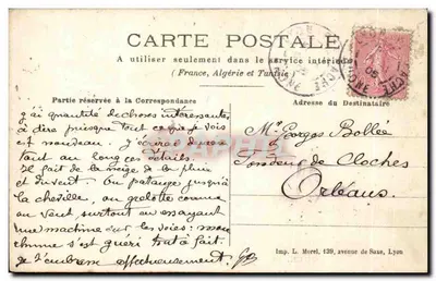 Cartolina d'epoca Oullins Vista Generale degli Officine — Verso