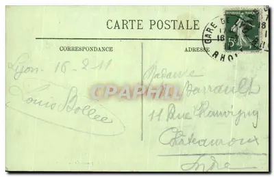 LYON — Pałac Sądowy, wzgórza Fourvière, wieża i restauracja Guy — LL. — Rewers