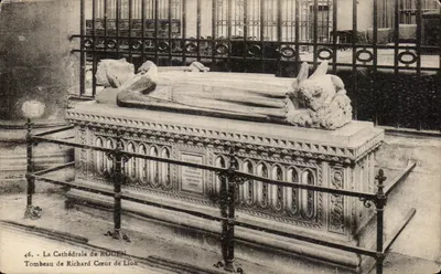 Túmulo de Richard Coração de Leão — Catedral de Rouen — Editor: La Cigogne, n°46