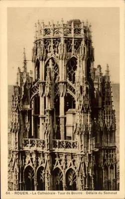 Rouen - A Catedral - Torre de Beurre - Detalhes do Cume — Edição Rueaux Ours, Rouen