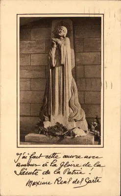 Joana d'Arc em seu fogo — escultura de Maxime Real del Sarte — Edições de Arte Véron, Paris