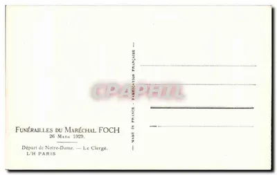 Pogrzeb Marszałka Foch — Wyruszenie z Notre-Dame — L'H Paris — Rewers