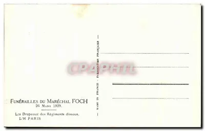 Uroczystości pogrzebowe marszałka Foch — 26 marca 1929 — L’H Paris — Rewers