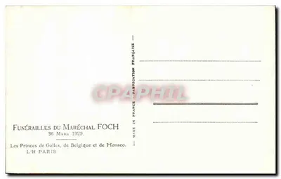 Funejale marszałka Focha — 26 marca 1920 — L'H Paris — Rewers