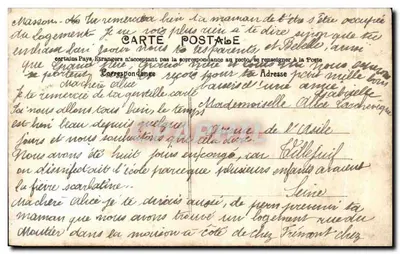 Frau, die die Mandoline spielt — gedruckter Text und Unterschrift — S.A.B. Nr. 40 — Rückseite