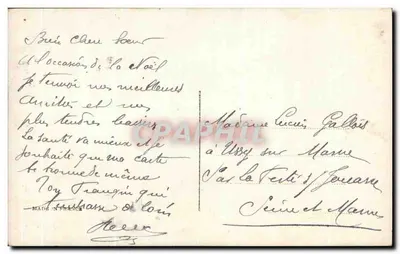 Mulher com casaco verde — Feliz Natal — editor não identificado, n° 4264 — Verso