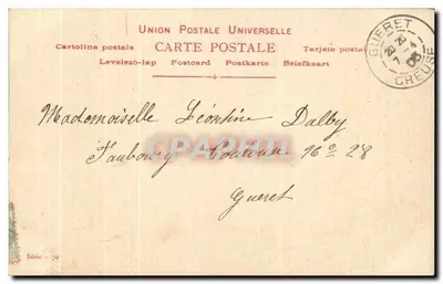 Idylle — cena romântica — Union Postale Universelle, série 70 — Verso