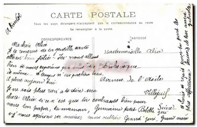 Fille alsacienne en costume traditionnel — Rouet alsacien — éditeur Siméon Gabriel — Verso