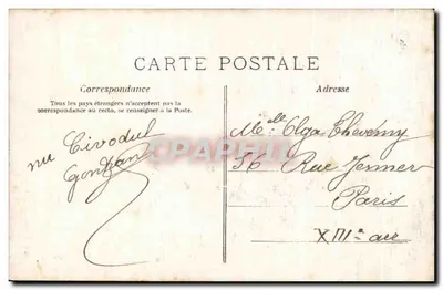 Casal em traje de festa — M.A. — Carte postale — Verso