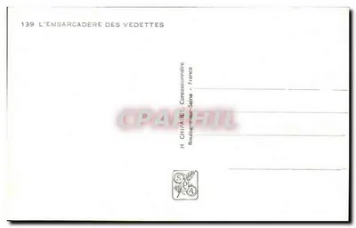 Exposição Internacional Paris 1937 — O Embarcadouro das Vedettes — H. CHIPAULT, Boulogne-sur-Seine — Verso