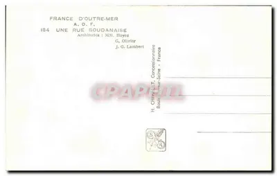 Exposição Internacional Paris 1937 — Vue do Pavilhão Sudanês — H. Chirault, Boulogne-sur-Seine — Verso