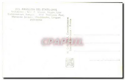 미국관 — 파리 국제 박람회 1937 — H. Château, 대리점, Bouloural-Bur-Saine — 뒷면