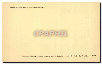 Ronce-les-Bains — O Galão de Ouro — Edições Artísticas Raymond Bergevin — Verso