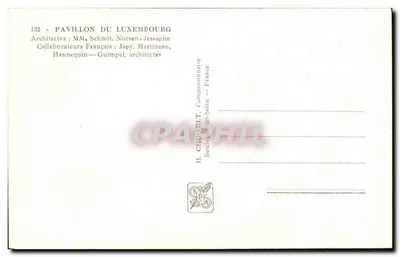 Pavillon du Grand Duché de Luxembourg — Exposition Internationale Paris 1937 — Éditeur H. Chipault, Boulogne-sur-Seine — Verso