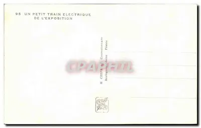 Exposição Internacional de Paris 1937 — Pequeno trem elétrico — H. CHIPA, Concessionário, Boulogne-Billancourt — Verso