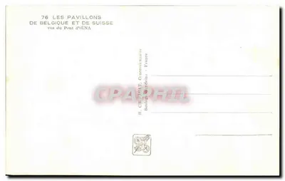 Pavillon della Belgia e della Svizzera — Esposizione Internazionale di Parigi 1937 — Editore C. H. (Boulogne-sur-Seine) — Verso