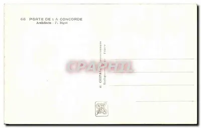 Porte de la Concorde — Exposition Internationale Paris 1937 — Éditeur : CHI PA — Verso