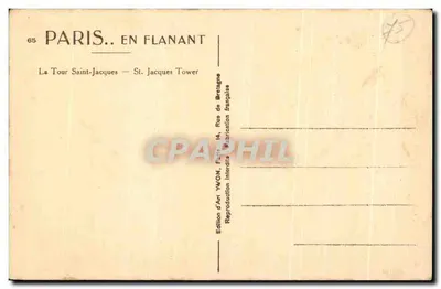 La Tour Saint-Jacques - Wieża św. Jakuba - Wydawnictwo Art YVON — Rewers