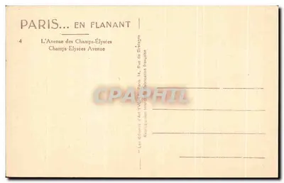 Paryż — Aleja Champs-Élysées — Les Éditions d'Art Yvon — Rewers