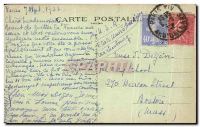 Paryż — Jardin des Tuileries i Pavillon de Marsan — A. L. nr 93 — Rewers