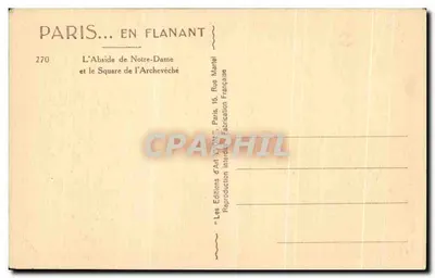 Notre-Dame de Paris — A Abside e o Square do Arcebispo — Les Éditions d'Art 'YON' — Verso