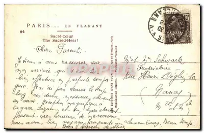 Sacro-Coração — Paris — Éditions d'Art Yvon — Verso