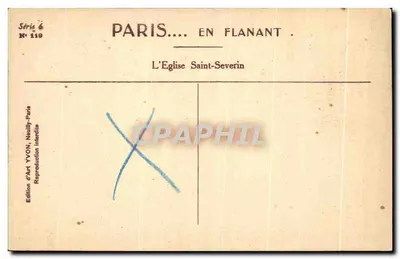 De Kerk van Saint-Séverin — Parijs — Editeurs d'Art YVON, Nauilly-Paris — Achterkant