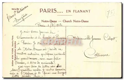 Notre-Dame de Paris — Katedra Notre-Dame — Wydawnictwo Artystyczne YVON, seria N°3 — Rewers