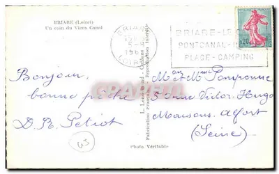 Briare (Loiret) — Kąt Starego Kanału — L. Lenoir & Cie — Rewers