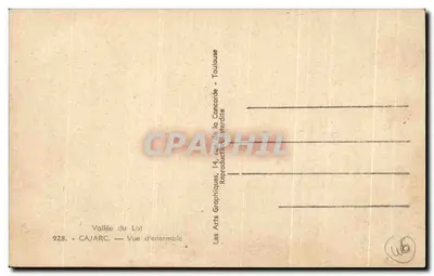Cajarc — Vista general — Les Arts Graphiques du Lot, n° 928 — Reverso