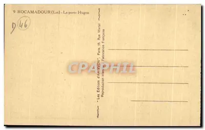 Rocamadour (Lot) — La porte Hugon — Éditions d'Art Hugon — Rewers