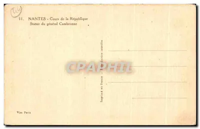 Nantes - Cours de la République — Statue du général Cambronne — Verso