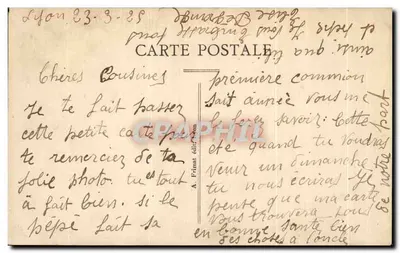 Lyon — Ponte Tilsitt, Avenida da Biblioteca e Colina de Fourvière A.F. — Verso