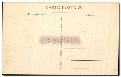 Cidade de Carcassonne — Torres Visigodas e do Trésaut - Lices Basses — Fot. E. Roudière, Imp.-editor — Verso