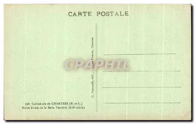 Notre Dame de la Belle Verrière — Katedra w Chartres — G. Foucault, wyd., Chartres — Rewers