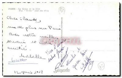 Paris - A Sena e a Cidade — Ganycolor, n°787 — Verso
