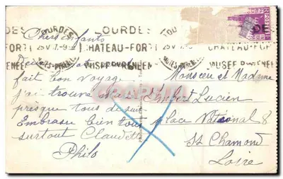 Lourdes - Grota Cudowna — Hautes Pyrénées, wydawca Lourdes, nr 825 — Rewers