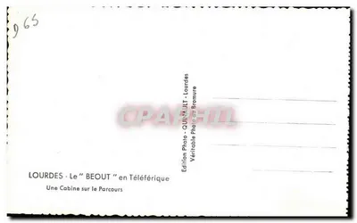 Lourdes — "BEOUT" w teleferyku — Kabina na trasie — Wydawnictwo Quinault-Lourdes — Rewers