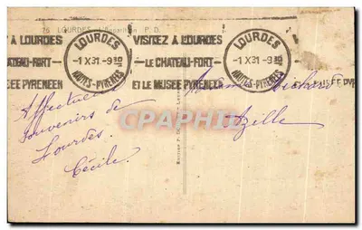 A Imaculada Conceição — aparição em Lourdes — editor Douce — Verso