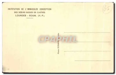 Wnętrze kaplicy — Instytucja Siostry Niebieskie z Castres — Fotografia Durand, Lourdes — Rewers